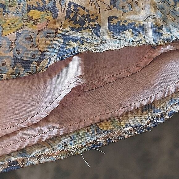 Vtg 70s blue floral print crop blouse & maxi skirt set - Picture 16 of 16